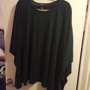 Hunter green poncho style top